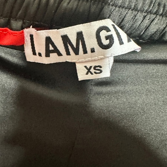 I.AM.GIA Maxwell Satin Track Pants Black Red Size XS - Picture 8 of 8
